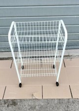 Carrellino da Cucina Garage Cantina Colore Bianco con Ruote come da Fotografie