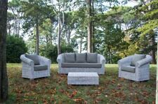 Salotto Rattan Naturale Da Esterno Interno Vimini Intrecciato Queen Giardino
