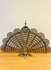 Accessorio per camino - apertura a ventaglio - Bronzo, Ottone - Parafiamma per c