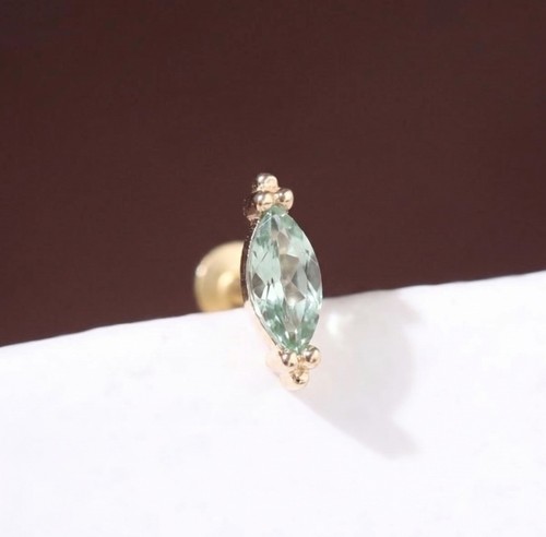Prasiolite navette bottone - navette,