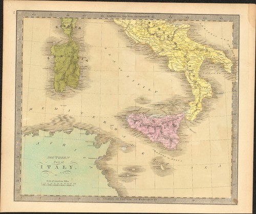 1840 sud italia mappa - mappa, di
