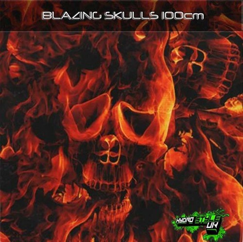 Rolled blazing skulls flames - rolled,
