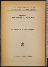 SCHEMA DECRETI. DE ECCLESIIS ORIENTALIBUS. AA.VV. TYPIS VATICANIS.