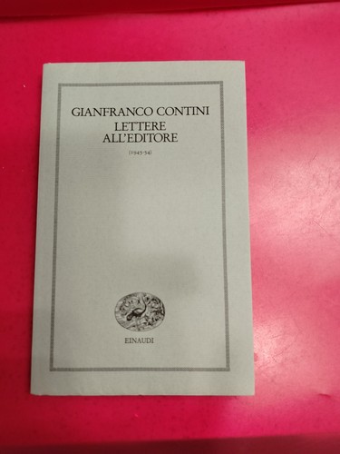 Contini lettere all editore - lettere, all'editore