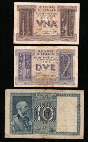 Lotto banconote italiane regno - banconote,