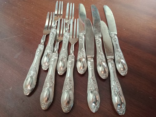 Lotto posate argento 800 - 10, in