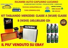 KIT TAGLIANDO MERCEDES CLASSE A W169 B W245 160 180 200 CDI 6L CASTROL +4 FILTRI