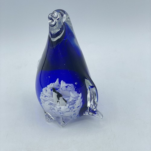 Pinguino art vetro blu - pinguino,