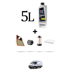 HOFFCAR Kit tagliando 4 FILTRI e 5L OLIO per Iveco Daily VI 35C 14 2.3 E6 100KW 