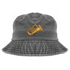 Cappello a secchiello ricamato Tuba, regalo per gli amanti della musica, cappello a secchiello design tuba