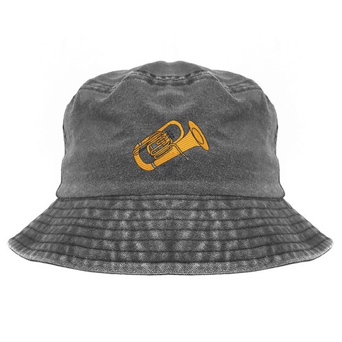 Cappello secchiello ricamato - a,