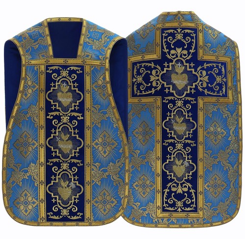 Pianeta blu con stola - blu, casula