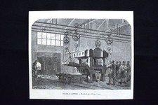 Fucine e cantieri - Macchina per sollevare i pesi Incisione del 1870