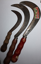 LOTTO TRE RONCOLE FALCI FALCETTI SERPENTE DRONERO FERRO MANICO LEGNO COLTELLINO