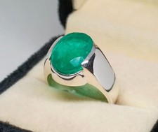 Anello uomo smeraldo verde naturale argento sterling 925 anello smeraldo