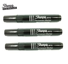 3 PZ. PENNARELLO INDELEBILE MARKER Sharpie M15 Punta Tonda NERO 1.8 mm 