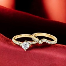 Anello oro giallo diamanti set