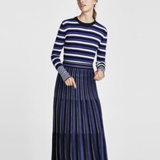 ZARA KNIT Maglia a Coste a Righe tg.S