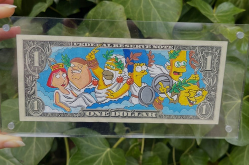 Dollaro dipinto mano pop - dipinto,