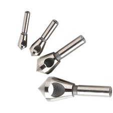 Taglierina per fori svasata alta precisione set 4 pezzi per metallo legno e plas