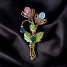 Antica Spilla Arte Boema Floreale Anni ‘40 Gioiello Vintage