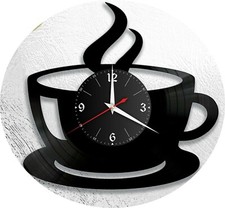 OROLOGIO IN VINILE DA PARETE SU LP 33 GIRI CAFFE BAR TAZZINA  REALIZZATO A MANO