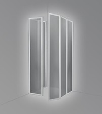 Box doccia 3 lati 80x80x80, 3+3 pannelli pieghevoli,lastre in acrilico per disab