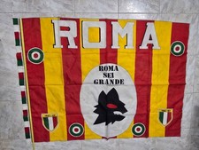 Bandiera Flag AS ROMA SEI GRANDE anni 80 LUPA 95x120 giallorossi