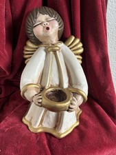 PORTACANDELE VINTAGE ORIGINALE BOZENER ENGEL di THUN ITALY CERAMICA ANGELO CAROLER HTF