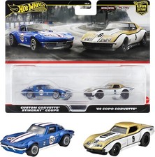 Nuovo 2024 Hot Wheels HRR80 Premium 2 Pack '69 COPO Corvette/Custom Corvette