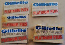 Lamette rasoio vintage epoca GILLETTE SUPER SILVER + PLATINUM