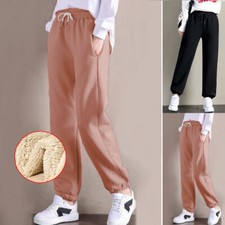 Pantaloni da jogging invernali termici foderati in pile spessi donna casual pantaloni da jogging S-2XL