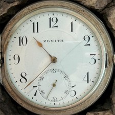 Antico Orologio Da Tasca Zenith Meccanico Argento Svizzero 800 Gran Premio Breguet Raro