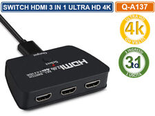 COMMUTATORE SWITCH HDMI 1.4B 3 INGRESSI 1 USCITA ULTRA HD 4K - FULL HD PULSANTE