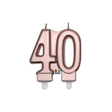 Candelina 40 Anni Rosa Oro