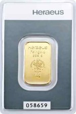 Lingotto oro Heraeus 10 grammi