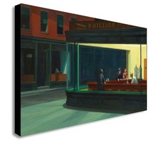 Nighthawks di Edward Hopper - Stampa incorniciata arte da parete su tela. Varie misure