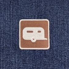Patch rimorchio da viaggio - distintivo insegna ricamato campeggio e parco camper 2" (ferro su)