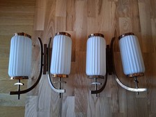 COPPIA APPLIQUE LEGNO OTTONE