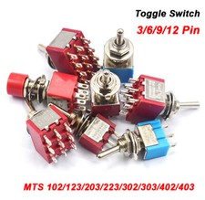 Interruttore a levetta di bloccaggio 3/6/9/12 pin SPDT PS/MTS doppio lancio ON-On On-Off-On