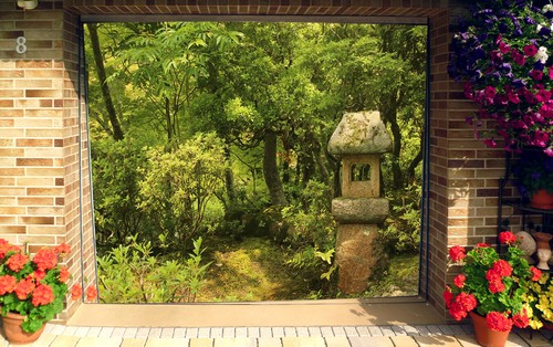Murales porta garage foresta