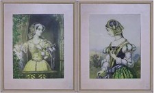 2 antiche litografie con ritratti di Giulietta Capuleti