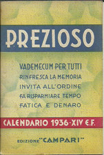 Prezioso Campari Calendario 1936-XIV e.f.