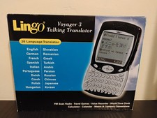 Lingo Voyager 3 TTV-3G Radio Calcolatrice Traduttore Parlante 20 Lingue Mai Usata