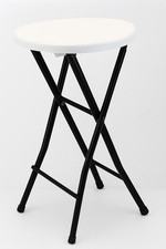 Sgabello Bar Pieghevole 71cm- Nero Bianco- Portata 100 kg - Design Moderno
