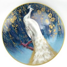 Piatto da parete porcellana Heinrich PAVONE reparto artistico Seethal dipinto a mano pavone 34c