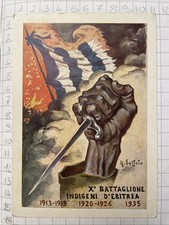 Cartolina Colonie, Africa (AOI) - X battaglione indigeni Eritrea / ill De Lisio
