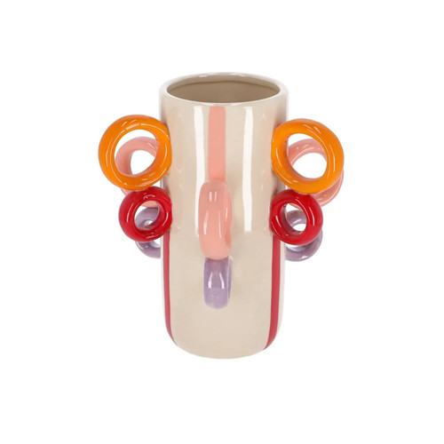 Vaso ceramica beige - vaso,