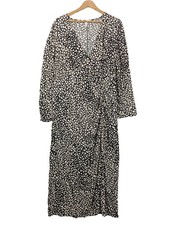 H&M Abito a maniche lunghe Donna Abito Taglia IT 46 nero-bianco sporco