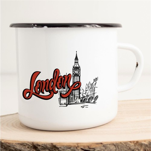 Tazza smaltata londra vintage - londra,